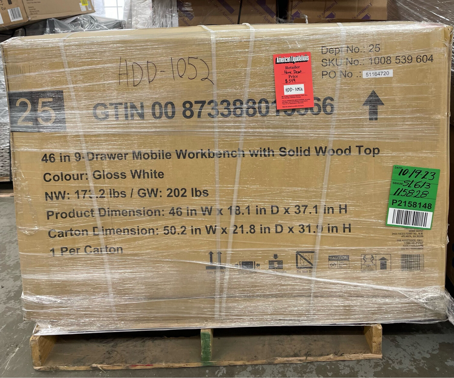 HOME DEPOT GENERAL MERCHANDISE PALLET - HDD-1052 HOME DEPOT GENERAL MERCHANDISE PALLET - HDD-1052