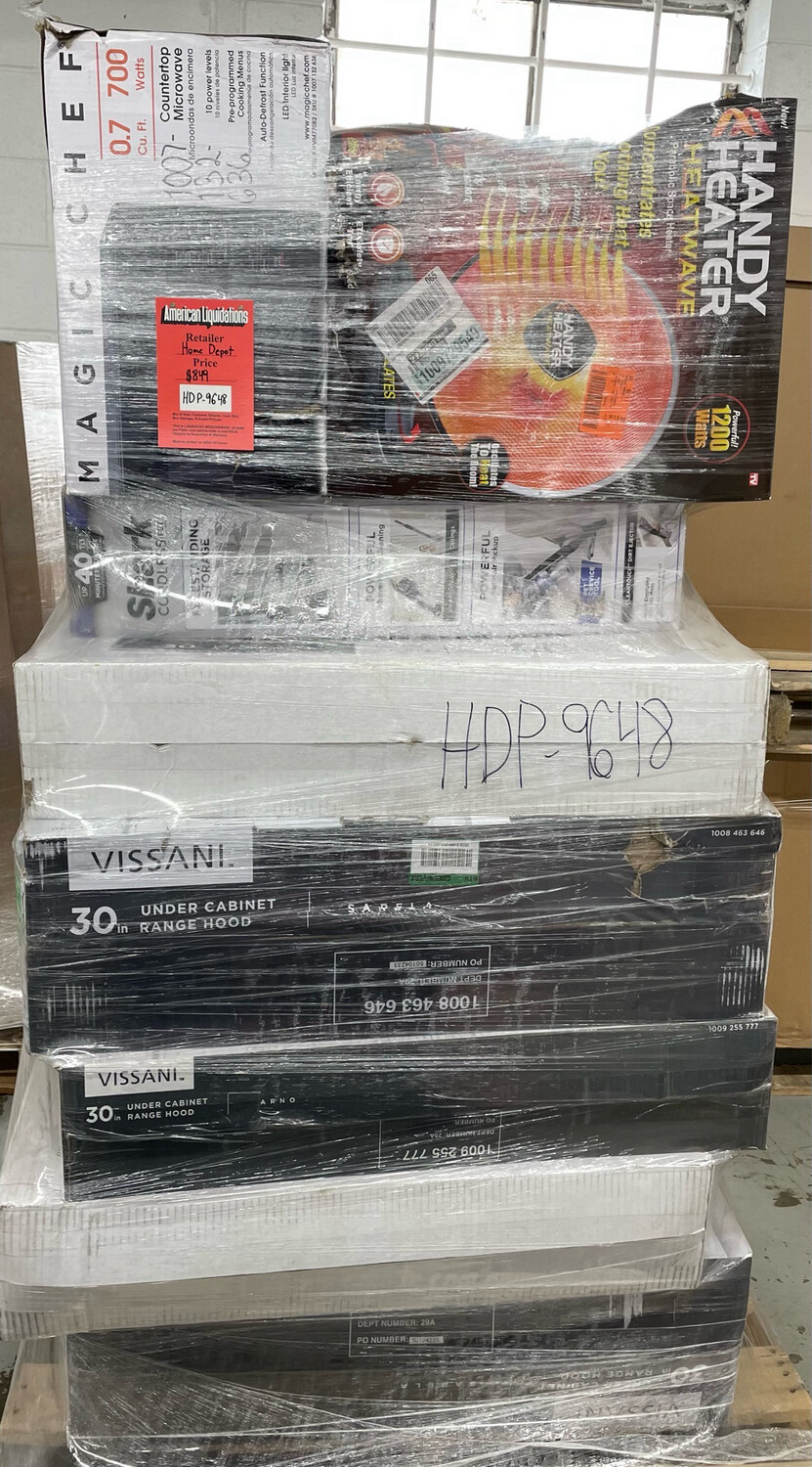 HOME DEPOT MIXED MERCHANDISE PALLET - HDP-9648 HOME DEPOT MIXED MERCHANDISE PALLET - HDP-9648