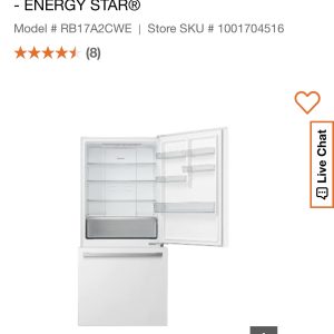 NEW SCRATCH & DENT HISENSE 17 CU. FT. REFRIGERATOR (WHITE)