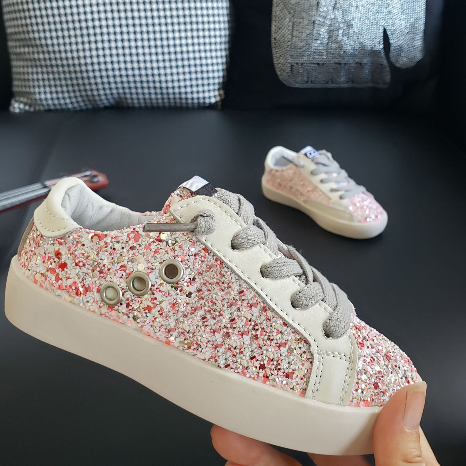 Designer-School-Shoes-Wholesale-Fashion-Brand-Casual-Full-Sequin-Star-Shoes-for-Baby-Girls-Fall-and